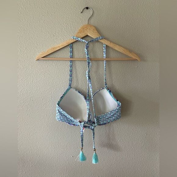 Victoria’s Secret The Fabulous Push Up Bikini Top in Blue Paisley Size 36C - Picture 4 of 5